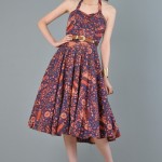 vintage 1950s cotton halter dress