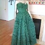 vintage 1950s tiered tulle prom gown