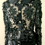 vintage 1970s adolfo sequin sheer blouse