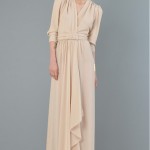 vintage 1970s nude maxi gown