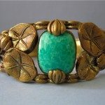 vintage art deco peking glass lili pad bracelet
