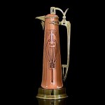 vintage art nouveau copper and brass decanter jug