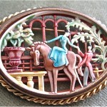 vintage french depose celluloid brooch