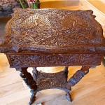 vintage hand carved traveling box desk