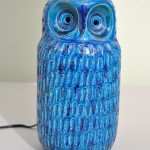 vintage midcentury bitossi for raymor pottery owl lamp