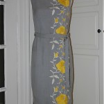 vintage midcentury embroidered sheath dress