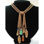 vintage napier lariat tassel necklace