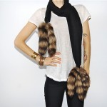 vintage raccoon tail scarf