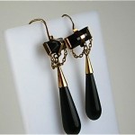 antique 1890s black onyx earrings
