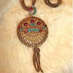 antique jeweled huge photo locket