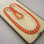 antique victorian 1860 coral bead necklace