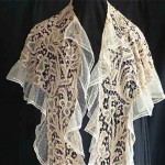 edwardian cotton tape lace ruffled shawl