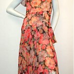 vintage 1930s floral silk chiffon dress