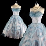 vintage 1950s tulle swirl prom dress