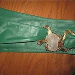 vintage carvalhu brass crystal leather belt