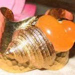 vintage christian dior hammered shell bracelet