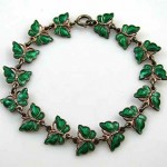 vintage denmark sterling enamel butterfly bracelet