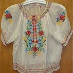 vintage hungarian hand embroidered floral peasant top