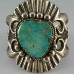 vintage navajo cast silver turquoise bracelet
