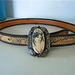 vintage snakeskin belt oxbone buckle