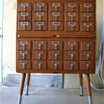 vintage worden maple library card catalog cabinet