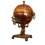 1800s brass and copper atlas samovar urn