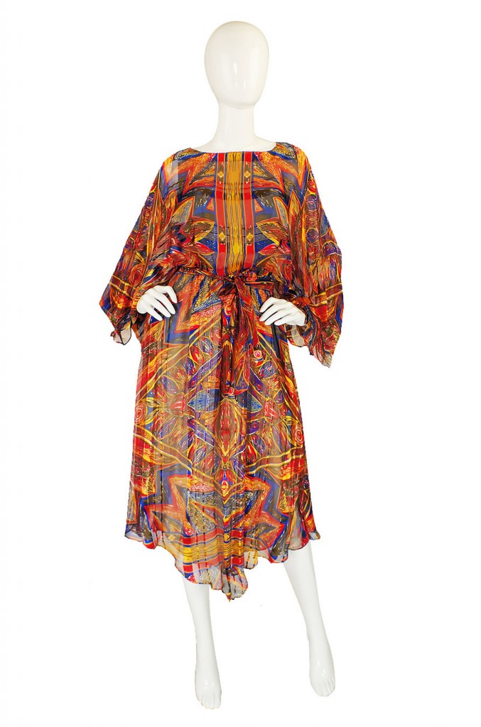 Vintage 1970s Holt Renfrew Silk Chiffon Dress from Shrimpton Couture