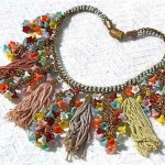 early miriam haskell glass celluloid tassel necklace