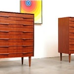 pair vintage 1950s danish modern teak dresser