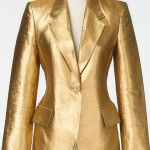 pre-owned ysl metallic blazer by amber rose