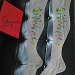 rare vintage unworn schiaparelli painted stockings