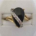 vintage 14k onyx and diamond ring