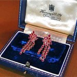 vintage 18k 3.7 carat ruby earrings