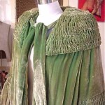 vintage 1910s silk velvet opera cape with hat