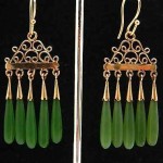 vintage 1940s 14k jade earrings