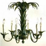 vintage 1950s italian enamel palm leaves chandelier