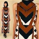vintage 1960s chevron cotton maxi dress