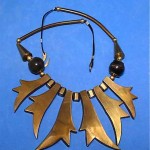 vintage 1980s brass tribal necklace