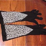 vintage art deco 1930s beaded silk crepe evening gloves