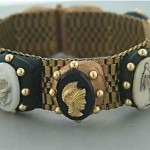 vintage art deco mesh cameo medallio bracelet