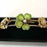 vintage art nouveau enamel diamond pearl bracelet