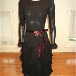 vintage bill blass silk chiffon ruffled dress