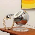 vintage c 1970 chrome spherical telephone