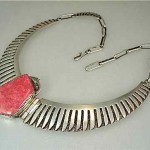 vintage dan nieto zuni silver and rhodochrosite necklace