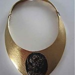vintage diane love for trifari enamel warrior necklace