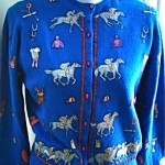 vintage helen bond carruthers equestrian theme cashmere sweater