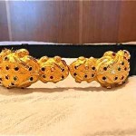 vintage judith leiber double frog snakeskin belt