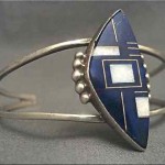 vintage lapis lazuli opal silver bracelet