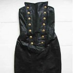 vintage michael hoban north beach leather military dress