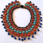 vintage midcentury bib collar necklace